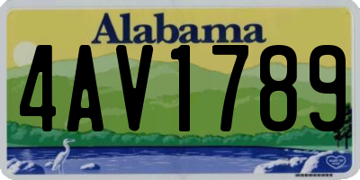 AL license plate 4AV1789