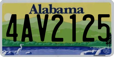 AL license plate 4AV2125