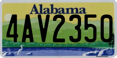 AL license plate 4AV2350