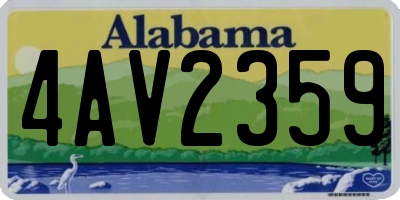AL license plate 4AV2359