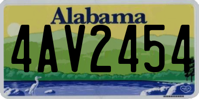 AL license plate 4AV2454