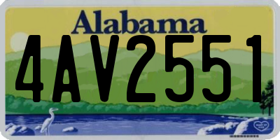 AL license plate 4AV2551