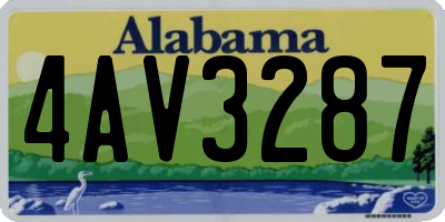 AL license plate 4AV3287
