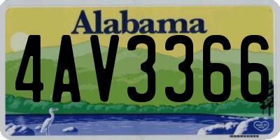 AL license plate 4AV3366