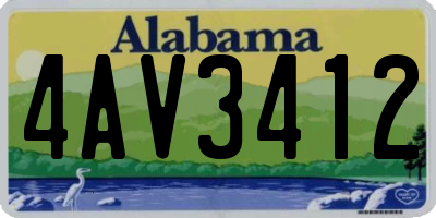AL license plate 4AV3412