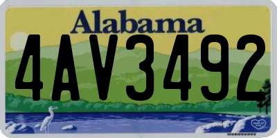 AL license plate 4AV3492