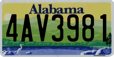 AL license plate 4AV3981