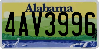 AL license plate 4AV3996