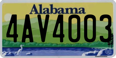 AL license plate 4AV4003