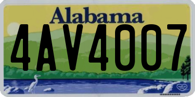 AL license plate 4AV4007