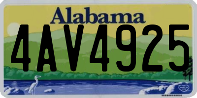 AL license plate 4AV4925