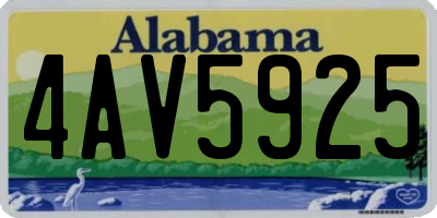 AL license plate 4AV5925