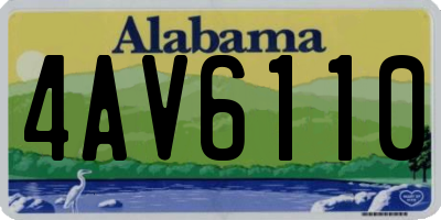 AL license plate 4AV6110