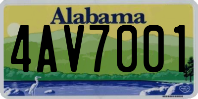 AL license plate 4AV7001