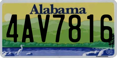 AL license plate 4AV7816