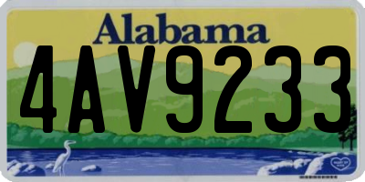 AL license plate 4AV9233