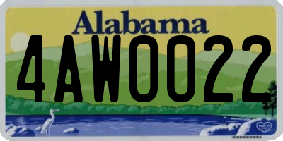 AL license plate 4AW0022