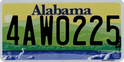 AL license plate 4AW0225