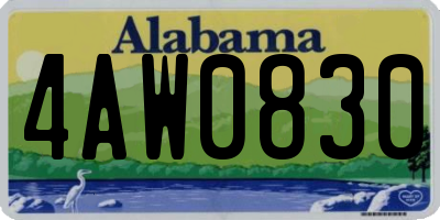 AL license plate 4AW0830
