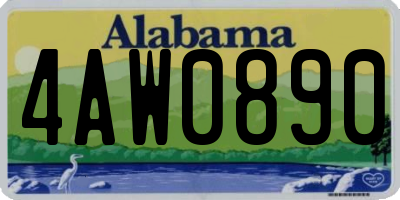 AL license plate 4AW0890