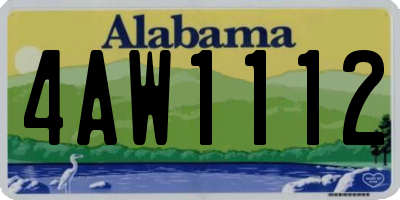 AL license plate 4AW1112