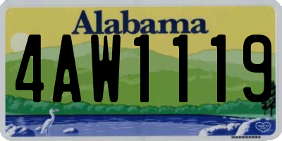 AL license plate 4AW1119