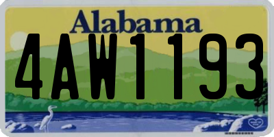 AL license plate 4AW1193