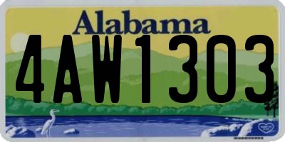 AL license plate 4AW1303