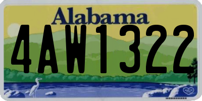 AL license plate 4AW1322