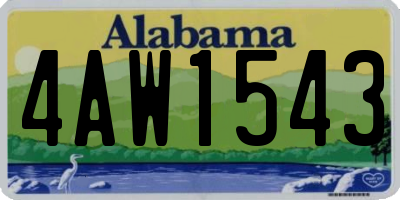 AL license plate 4AW1543