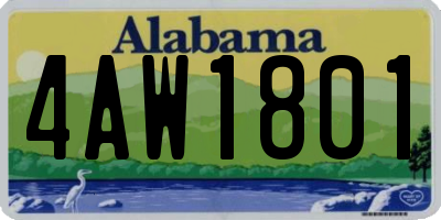 AL license plate 4AW1801