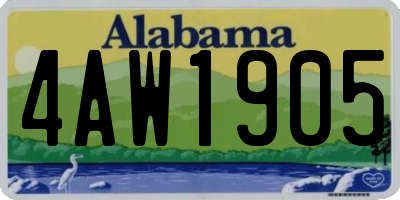 AL license plate 4AW1905