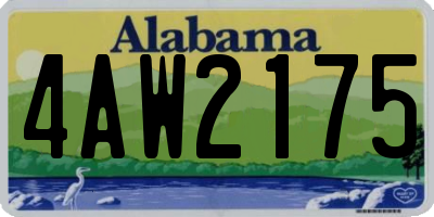 AL license plate 4AW2175