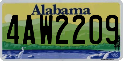 AL license plate 4AW2209