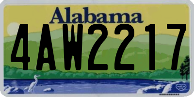 AL license plate 4AW2217