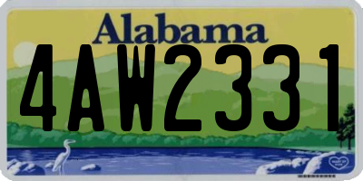 AL license plate 4AW2331