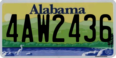 AL license plate 4AW2436