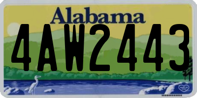 AL license plate 4AW2443