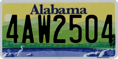 AL license plate 4AW2504