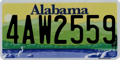 AL license plate 4AW2559
