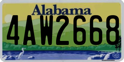 AL license plate 4AW2668