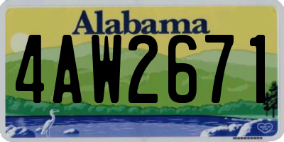 AL license plate 4AW2671