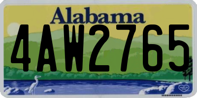 AL license plate 4AW2765