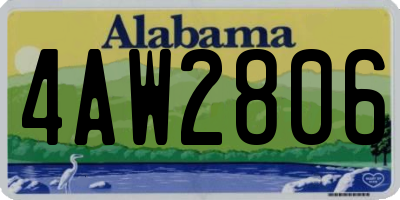 AL license plate 4AW2806