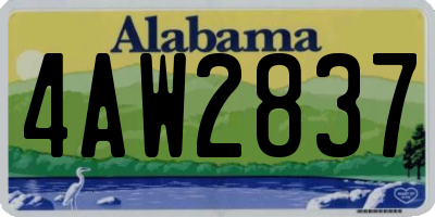 AL license plate 4AW2837