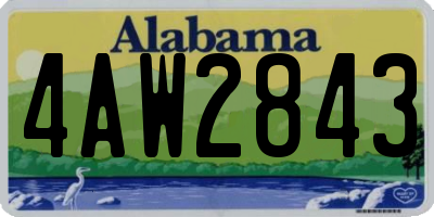 AL license plate 4AW2843