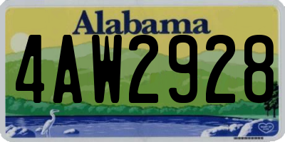 AL license plate 4AW2928