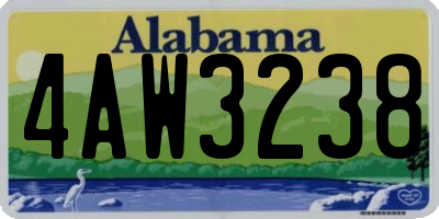 AL license plate 4AW3238