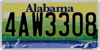 AL license plate 4AW3308