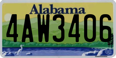 AL license plate 4AW3406